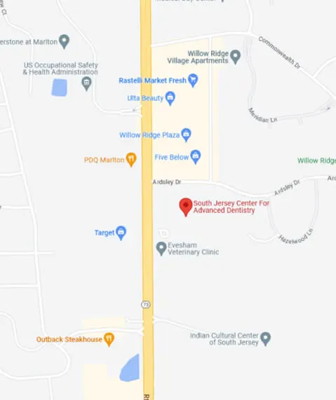 marlton dentist location-map